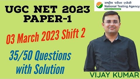 NTA UGC NET Paper First 03 Mar 2023 Shift 2| Question Paper Solution & Analysis |