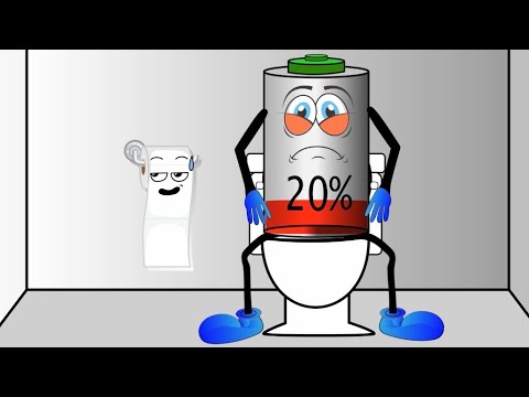 Battery lowing with toilet || full battery lowing 100 to 0 || battery animation