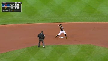 CHC@PIT: Freese starts a double play in the 1st