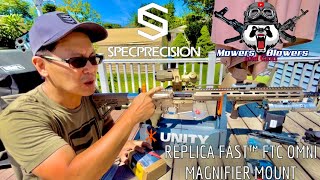 SPECPRECISION UNITY OMNI FTC FLIP TO CENTER MOUNT & EOTECH G45 5X MAGNIFIER REPLICA SETUP FDE COLOR