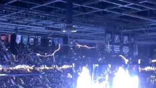 At the amalie arena in tampa, they have 2 huge tesla coils that fire
off anytime lightning score a goal. we had perfect seats were about as
clo...