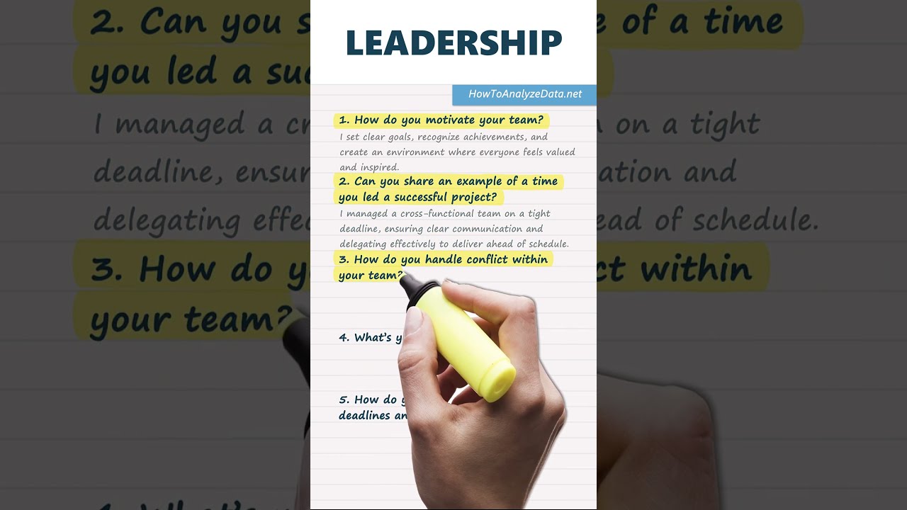 Top 5 LEADERSHIP INTERVIEW QUESTIONS WINNING Answers To GET YOU HIRED 