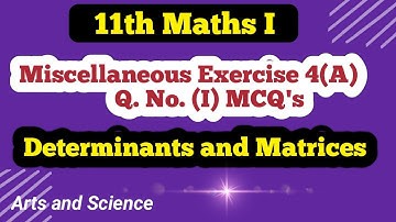 Class 11th Maths Miscellaneous Exercise 4 (A)  Q No (I) MCQ