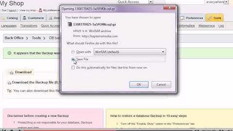 How to backup and restore your database in PrestaShop