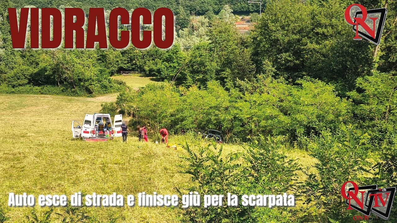 VIDRACCO - Auto esce di strada e finisce giù per la scarpata