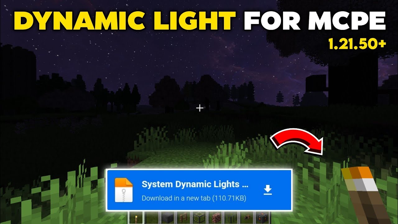 Dinamic Torch Addon Minecraft Pe 1.21.51 || Dinamic Light MCPE 1.21