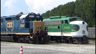 Southern 6901 and CSX 8954 at the SRM in Duluth Georgia 7/22/2022