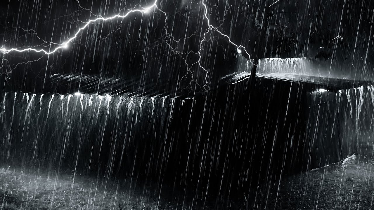 Break Insomnia & Sleep Deeply in 3 Minutes with Heavy Rain & Distant Thunder | Black Screen Rain