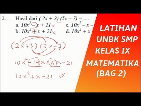 Latihan Soal Unbk Matematika Smp Kelas 9 Tahun 2020 Part 2 Youtube