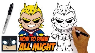 how to draw my hero academia all might step by step tutorial