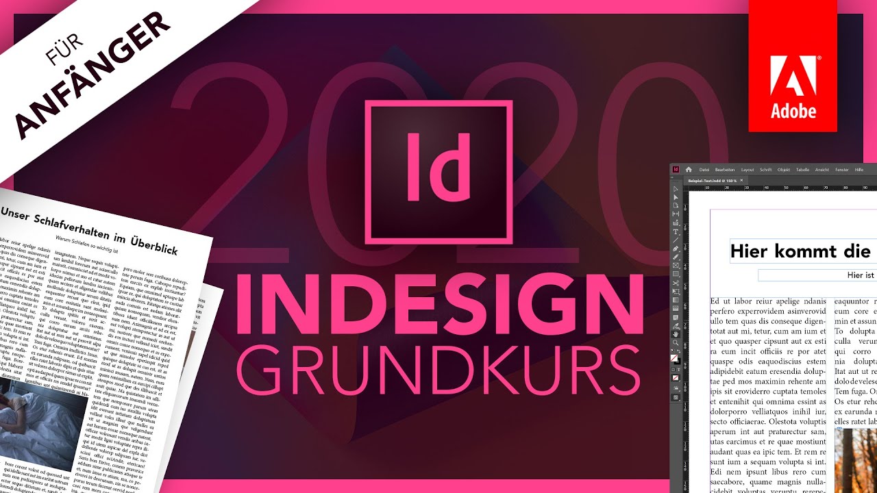 Adobe Indesign Grundkurs Fur Anfanger Deutsch Tutorial Youtube