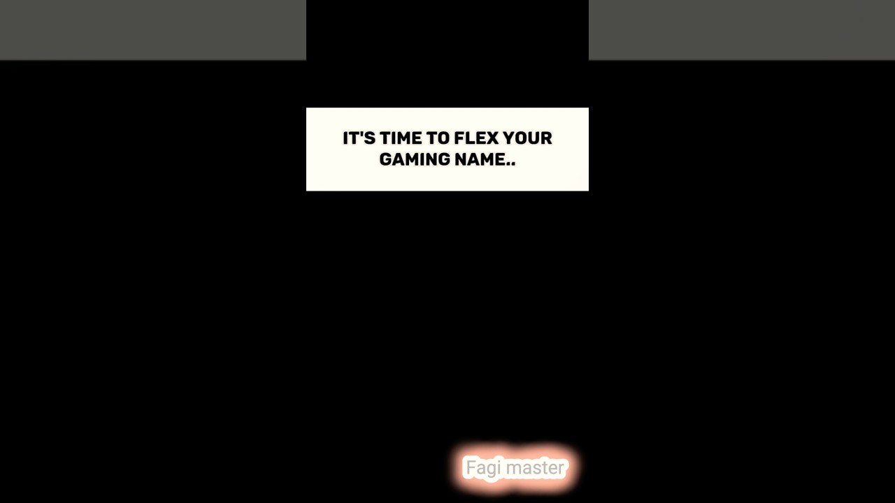 Let's See Who has the coolest name😌 |  Mine :- Fagi master