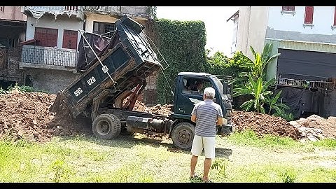 xe tải chở cát đổ ben đẹp mắt | công nông chở cát | xe cong nong may xuc | con heo đất