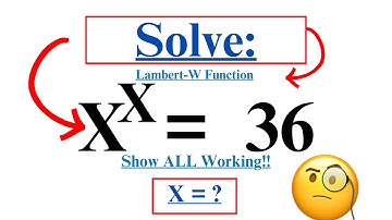 Mind Blowing Math Olympiad Algebra Exponential Equation| Can you solve X^x=36 | Lambert W Function