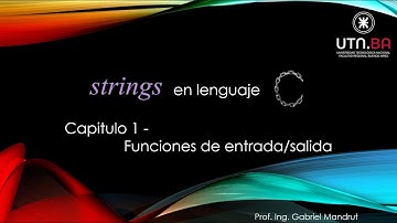 strings en C - capitulo 1 - Funciones de entrada/salida