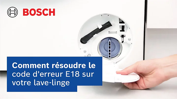 Comment résoudre le code d'erreur E18 sur votre lave-linge Bosch | Bosch Home Belgique