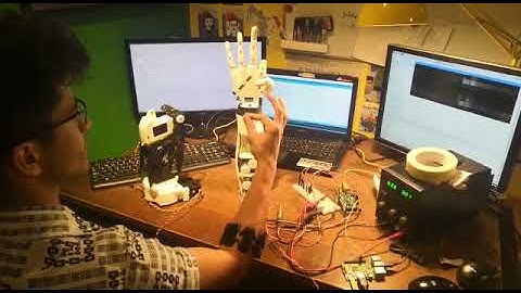 InMoov arm connected to the EMG sensor Myo Part 2