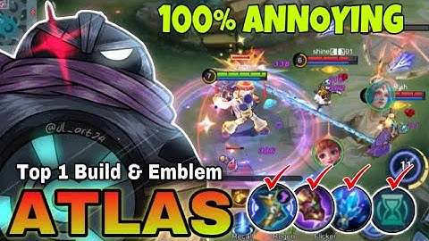 Super Annoying Tank! ATLAS Nonstop Zoning & Ganking! Build Top 1 Global ATLAS | MLBB