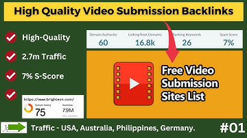 Video Submission Backlinks | How to DO Video Submission | #videos High-Quality 2024