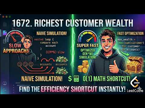 Richest Customer Wealth — 2D Array Row Sum Made Easy | LeetCode #1672