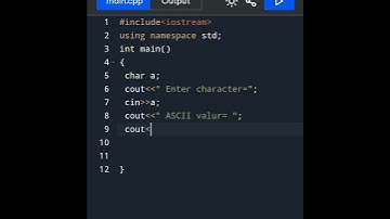 C++ program to print ASCII value