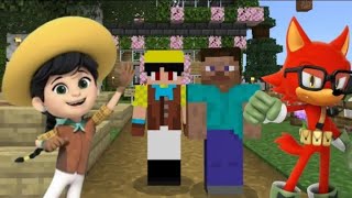 Min Cassidy y MisterLobo defendiendo la aldea (Minecraft 1.20,15)