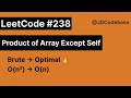 LeetCode #238 | Product of Array Except Self (3 Approaches Explained) 🚀