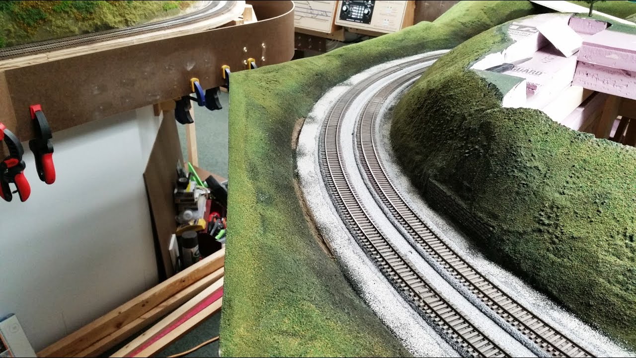 Model Railroad Update 69 Fascia work, Scenery in Wallace Junction