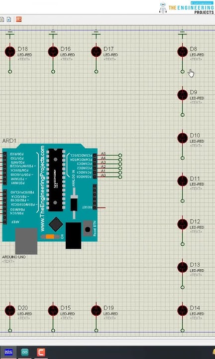20 LED Blinking Project with Arduino in Proteus Simulation - YouTube