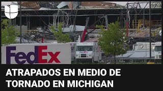 Paso de un tornado deja al menos 50 personas atrapadas en un centro de FedEx: la sede quedó destruid