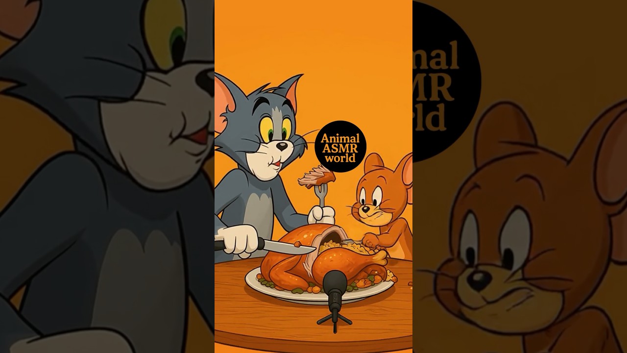 ASMR Tom & Jerry Eating Turkey 🍗😂 | Funny Cartoon ASMR