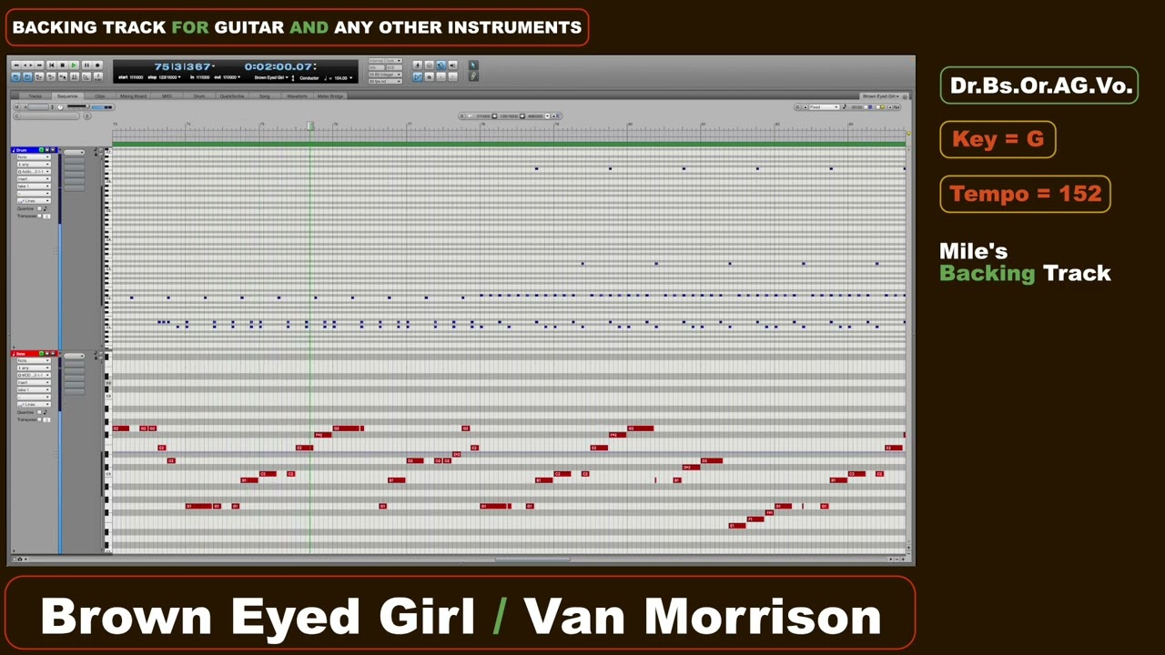 Brown Eyed Girl Backing Track for Electric Guitar / Van Morrison