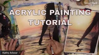 Beach Girl   acrylic painting lesson