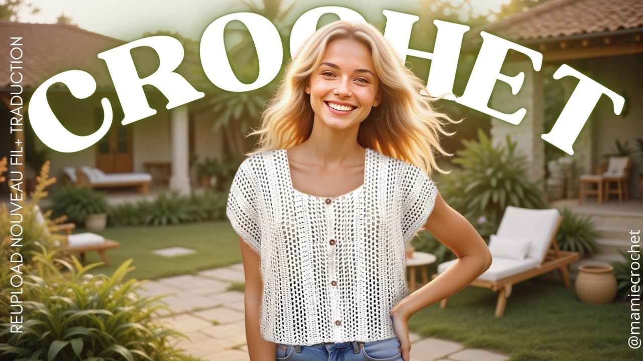 👚💖 ADORABLE BLOUSE ROSA AU CROCHET FACILE💖👚 REDECOUVERTE + NOUVEAU  FIL + TRANSLATION @MamieCrochet