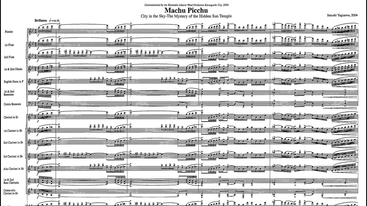 Score] Machu Picchu (City in the Sky) Satoshi Yagisawa (for