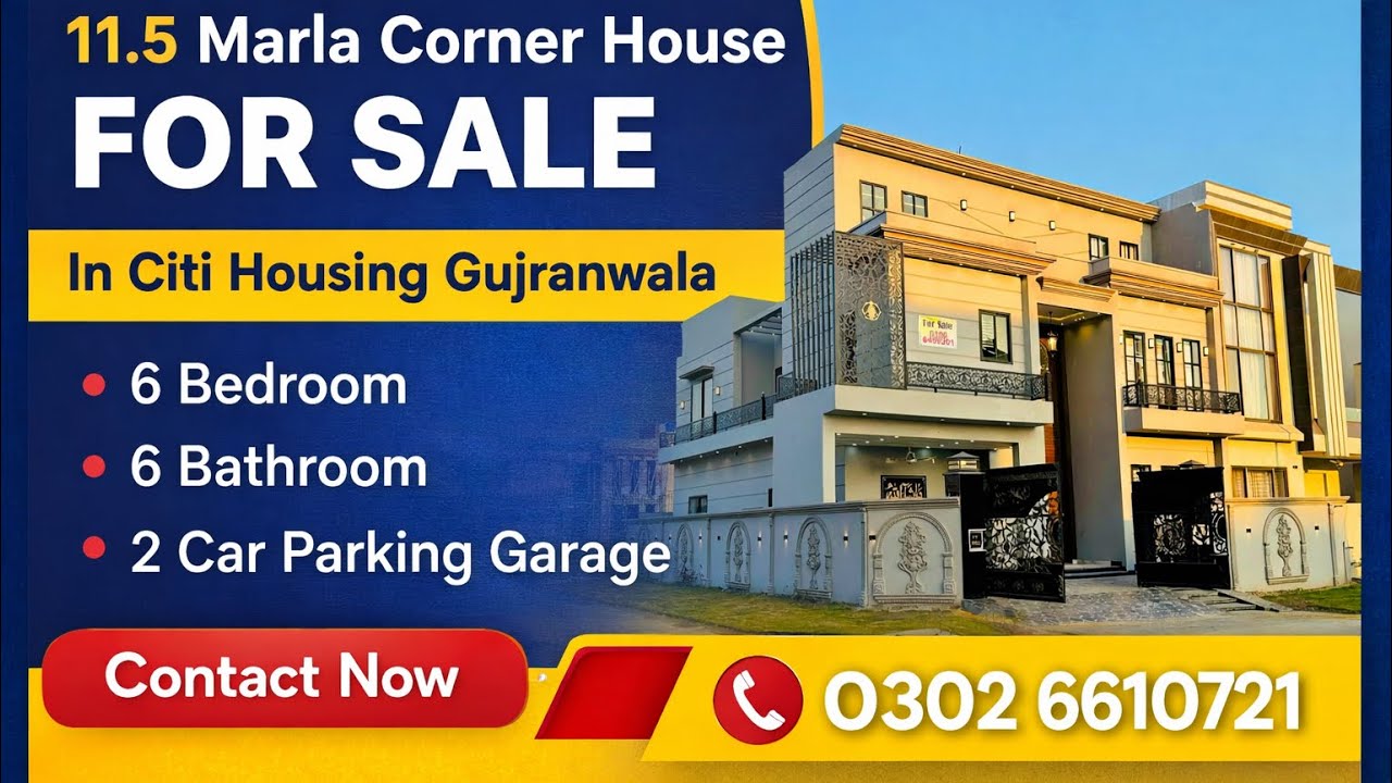 11.5 Marla Corner House For Sale In Citi Housing Gujranwala | #houseforsale #gujranwala #viral #fry 