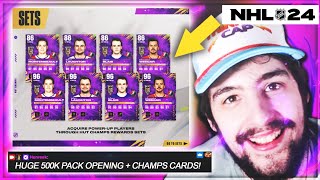 HUGE 500K PACK OPENING + NEW HUT CHAMPS CARDS IN NHL 24 HUT