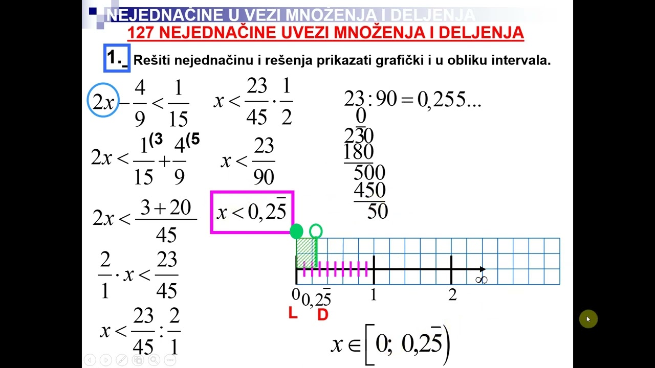 PETI 127 Nejednačine u vezi množenja i deljenja 2