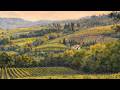 Tuscan Vineyard Landscape Impressionist Painting | 4K Art for TV Screensaver 3 Hours