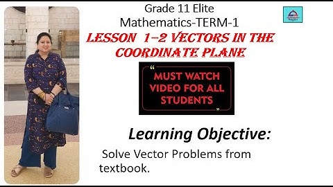 Grade 11 Elite Term-1-Math-Lesson-1.2 Vectors in the Coordinate Plane-Part 2