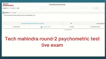 Techmahindra Round 2 || Psychometric test live || Original questions ||  DEC 5