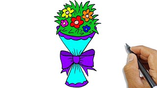 how to draw a flower bouquet easy step by step so easy simple drawings for beginners