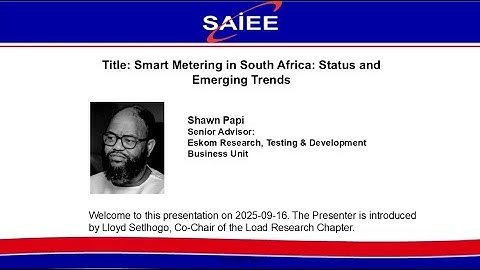 SAIEE Load Research Chapter | “Smart Metering in South Africa: Status and Emerging Trends”