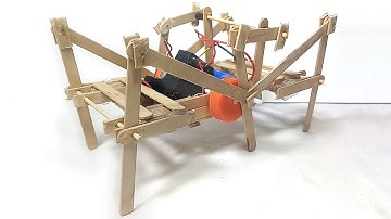 Araña robot muy fácil de hacer en casa con paletas de helado 100% funcional | hazlo tu mismo