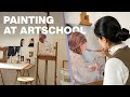 A whole week of painting at Artschool 🌸 Cozy Art Vlog