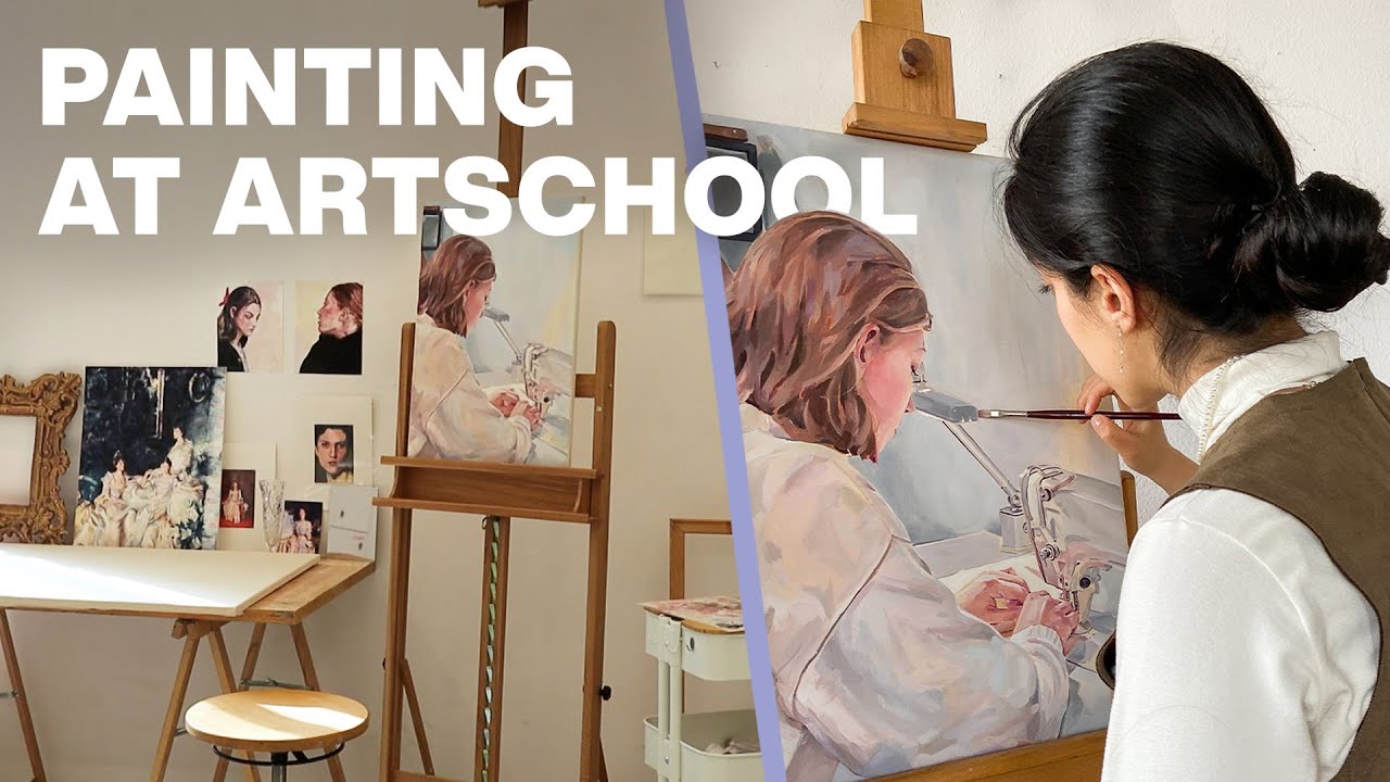 A whole week of painting at Artschool 🌸 Cozy Art Vlog - YouTube