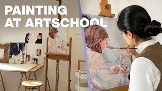 A whole week of painting at Artschool 🌸 Cozy Art Vlog