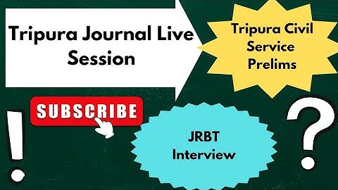 JRBT Live Session  || JRBT Interview Preparation @tripurajournal  || Tripura Civil Service  #jrbt