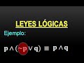 LEYES LÓGICAS - ÁLGEBRA PROPOSICIONAL - PARTE 2 - PROPOSICIONES LÓGICAS