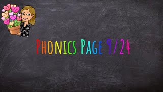 Phonics Page 9/24